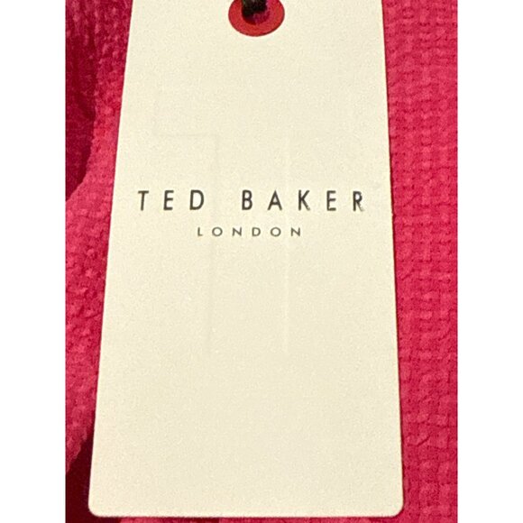 Ted Baker Women's Pink Jozelyn Seersucker Tie Front Mini Dress Size 6 US New - Picture 6 of 7